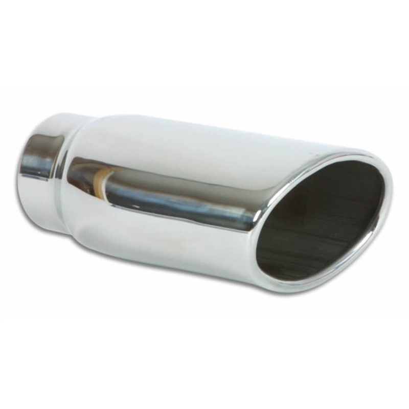 Vibrant 4.5in x 3in Oval SS Exhaust Tip (Single Wall Angle Cut Rolled Edge)