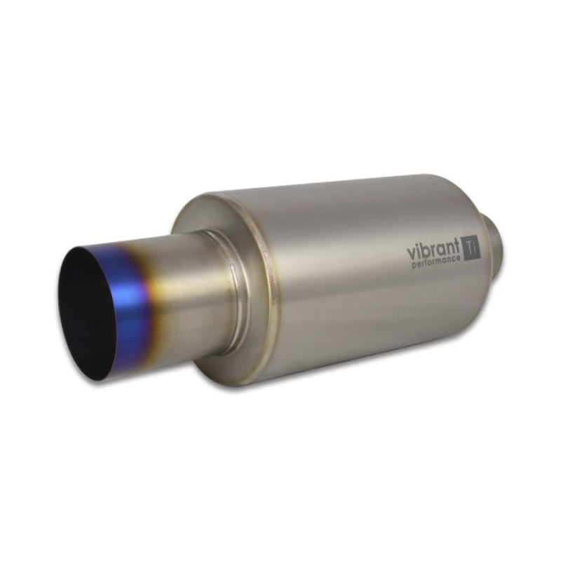 Vibrant Titanium Muffler w/Straight Cut Burnt Tip 3in. Inlet / 3in. Outlet