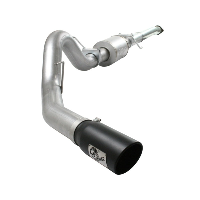 aFe Atlas Exhaust 4in Aluminized Cat-Back w/ 304 SS Black Tip 11-13 Ford F-150 EcoBoost V6 3.5L (tt)