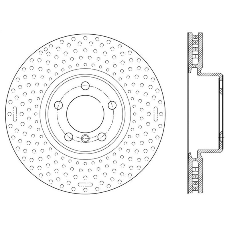 StopTech 12-15 BMW 335i Drilled Right Front Rotor