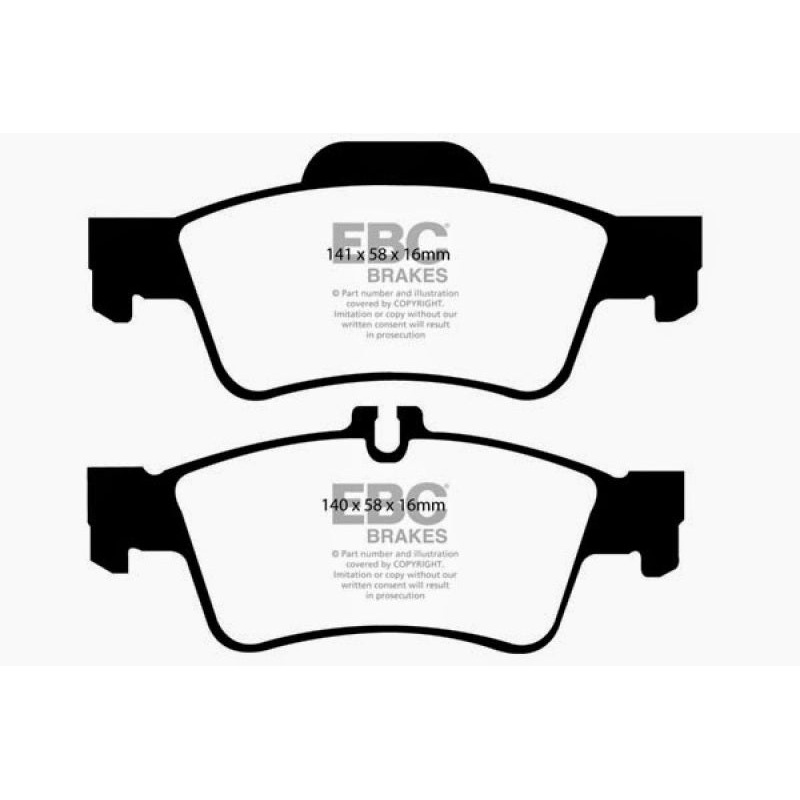 EBC 04-06 Mercedes-Benz CL500 5.0 Redstuff Rear Brake Pads