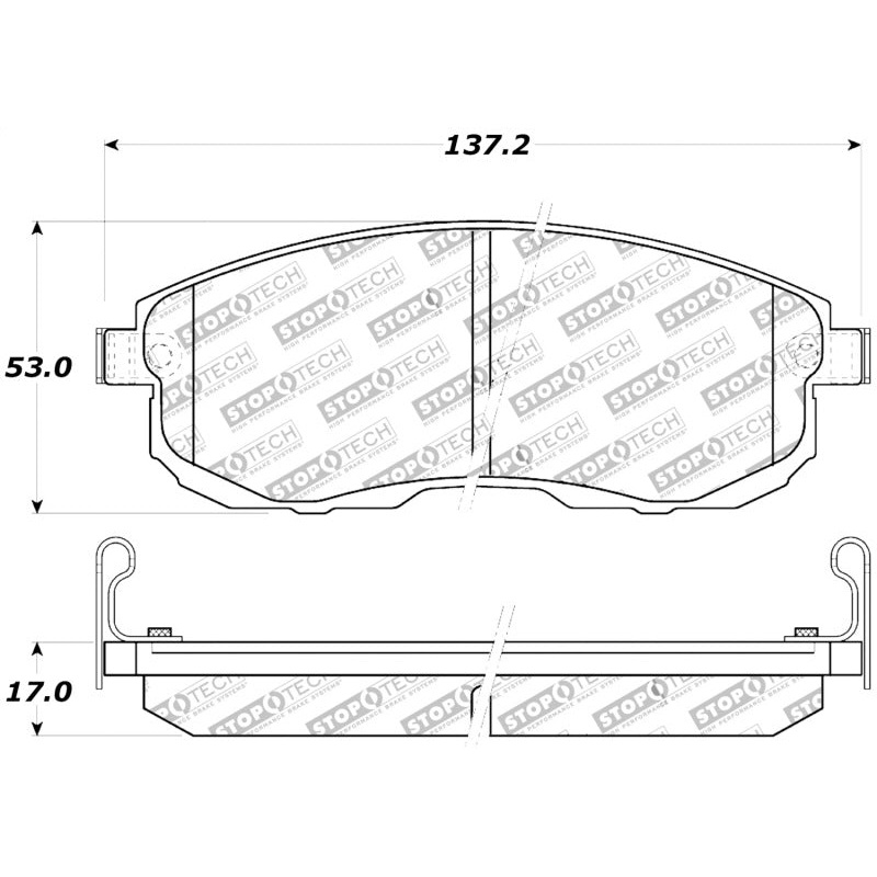 StopTech Performance 02-05 Infiniti G35 / 07-09 Nissan Altima/Sentra / 6/02-05 350Z Front Brake Pa