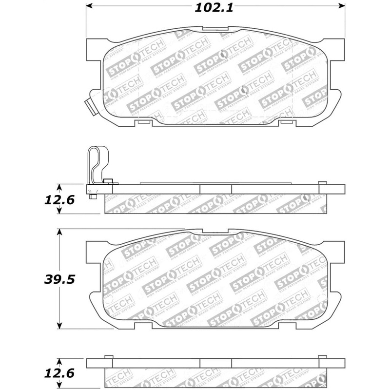 StopTech Street Touring 01-05 Miata w/ Sport Suspension Rear Brake Pads D891