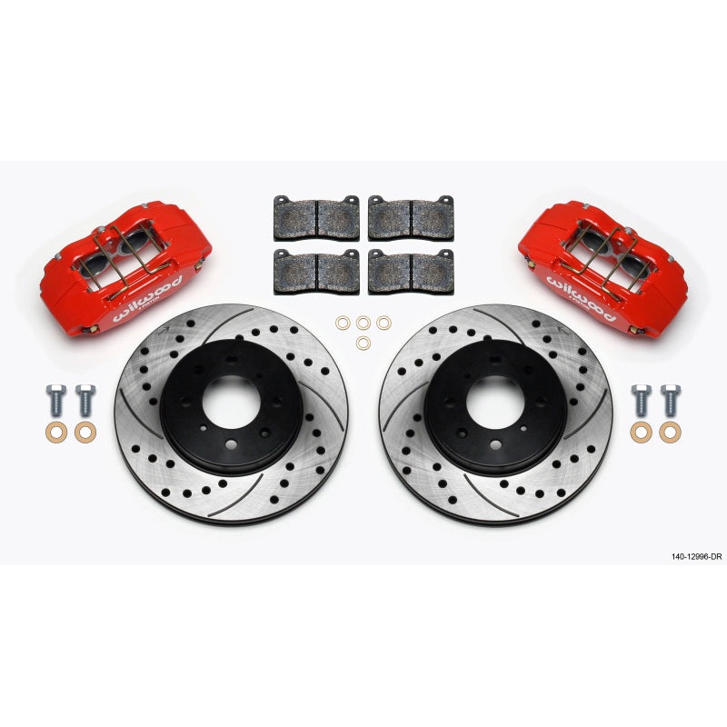 Wilwood DPHA Front Caliper & Rotor Kit Drill Red Honda / Acura w/ 262mm OE Rotor