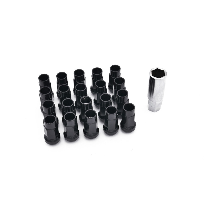 ISR Performance Steel 50mm Open Ended Lug Nuts - M12x1.50 - Black