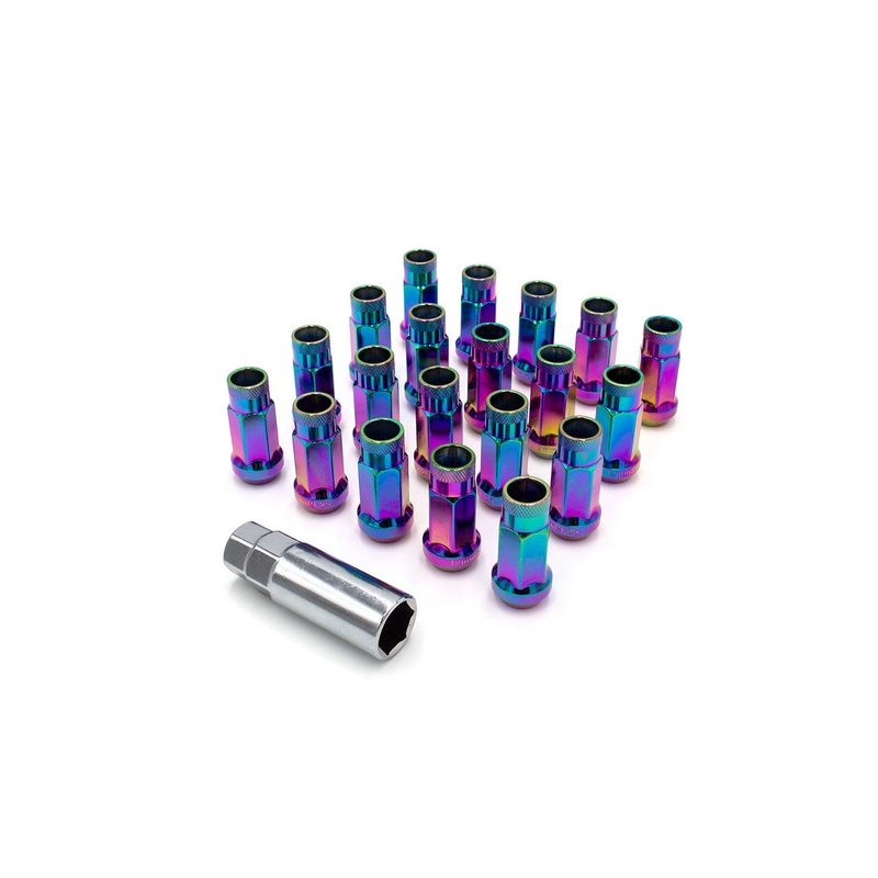 ISR Performance Steel 50mm Open Ended Lug Nuts - M12x1.50 - Neo Chrome