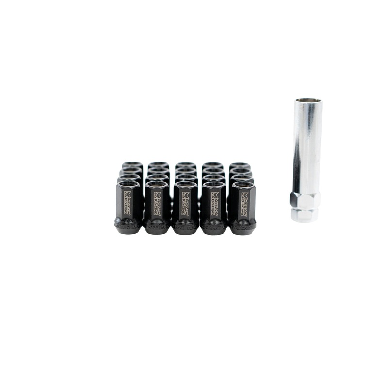 Megan Racing 7-Sided Heptagon Open-Ended Lug Nuts - Black - M12x1.5