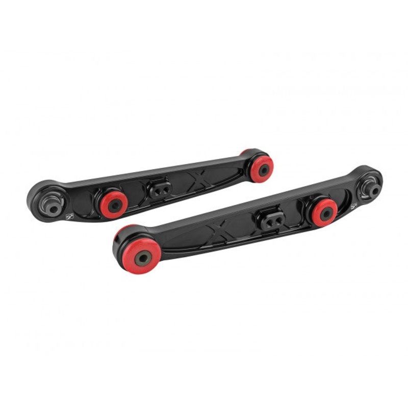 Skunk 2 Alpha Adjustable Rear Lower Control Arms Set - Black - Honda CRX / Civic / Del Sol