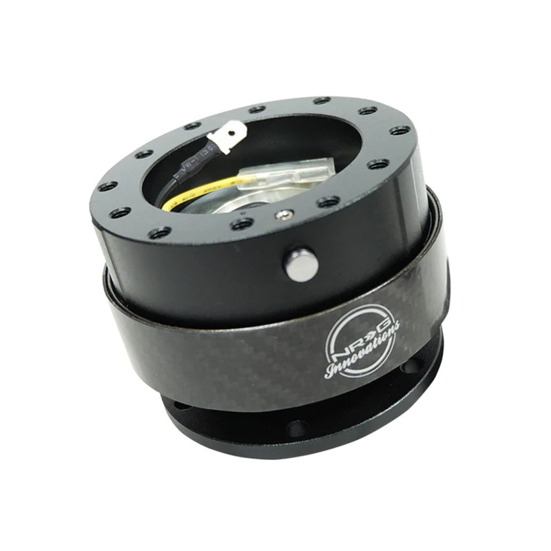 NRG Gen 2 Black Body w/ Carbon Fiber Ring Steering Wheel Quick Release Hub Kit - Universal Fitment