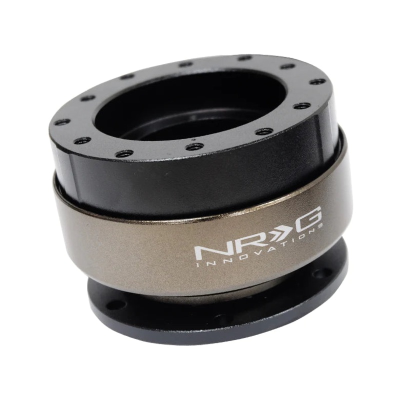NRG Gen 2 Black Body w/ Titanium Ring Steering Wheel Quick Release Hub Kit - Universal Fitment