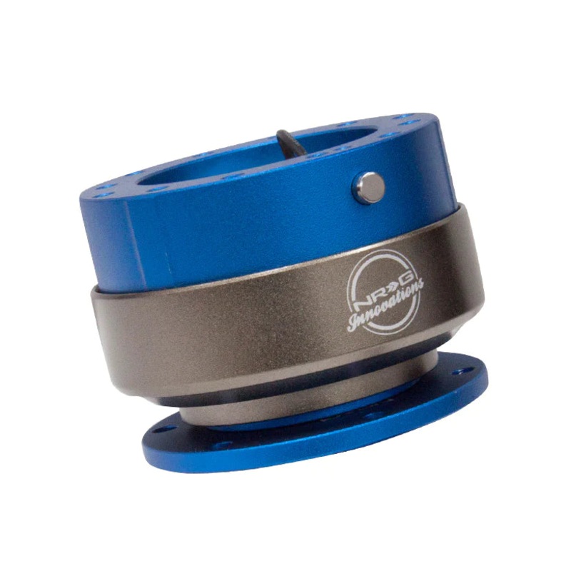 NRG Gen 2 Blue Body w/ Titanium Ring Steering Wheel Quick Release Hub Kit - Universal Fitment