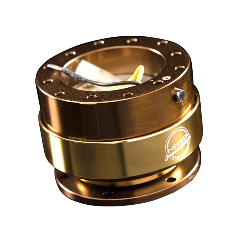 NRG Gen 2 Bronze Body w/ Chrome Gold Steering Wheel Quick Release Hub Kit - Universal Fitment