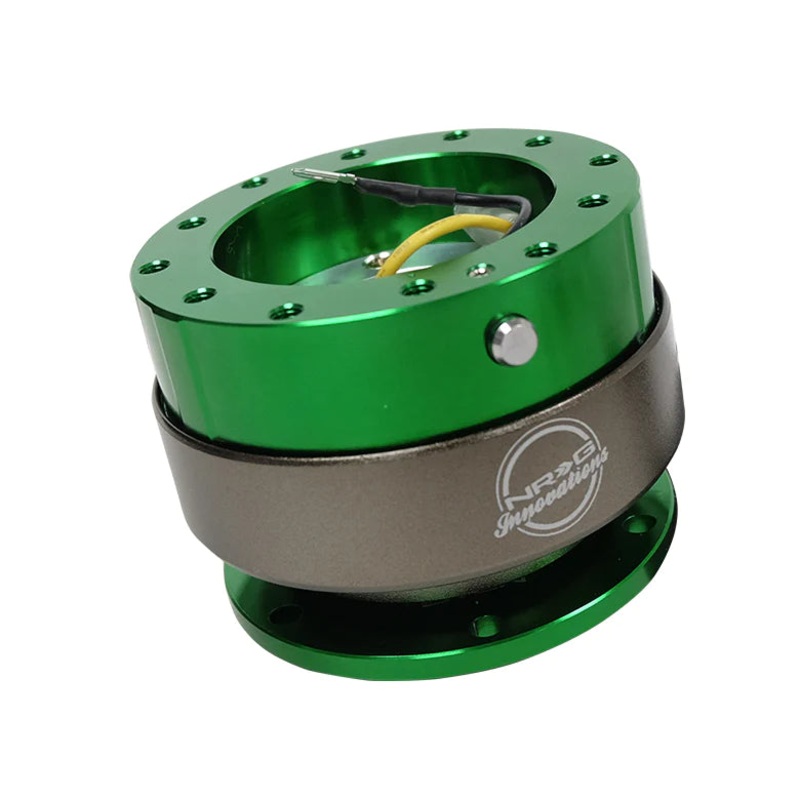 NRG Gen 2 Green Body w/ Titanium Ring Steering Wheel Quick Release Hub Kit - Universal Fitment