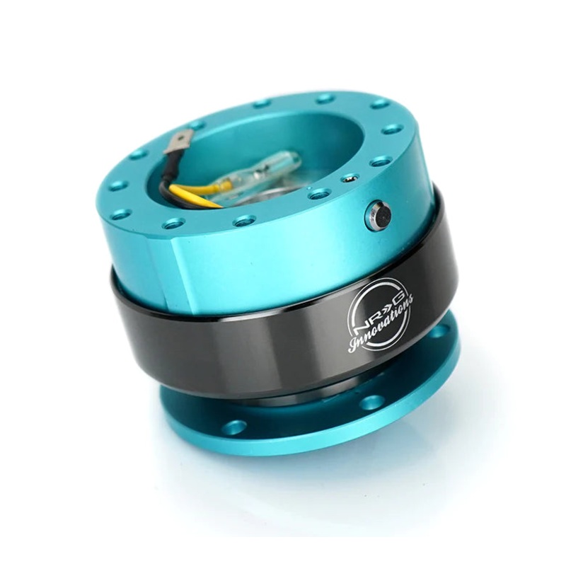 NRG Gen 2 Minty Fresh Body w/ Titanium Ring Steering Wheel Quick Release Hub Kit - Universal Fitment