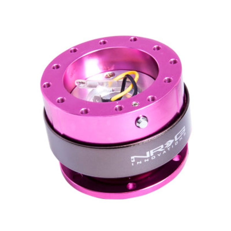 NRG Gen 2 Pink Body w/ Titanium Ring Steering Wheel Quick Release Hub Kit - Universal Fitment