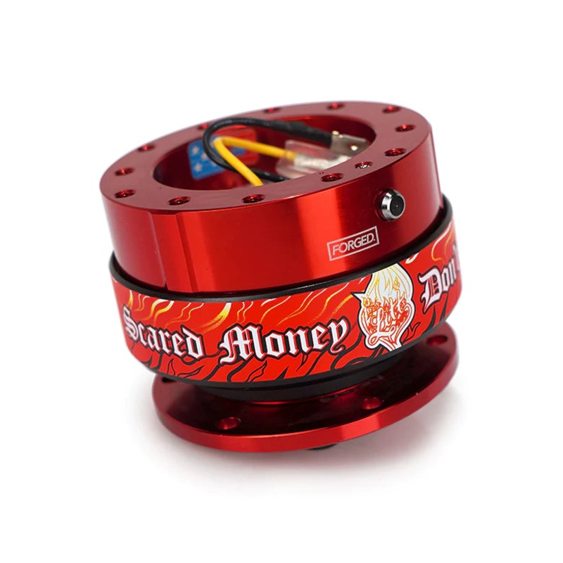 NRG Gen 2 Red Body w/ Scared Money Ring Steering Wheel Quick Release Hub Kit - Universal Fitment