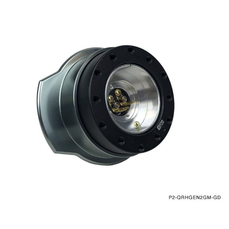 Phase 2 Motortrend (P2M) V2 Steering Wheel Quick Release Hub Kit Universal Fitment - Gunmetal Paddle Black Base