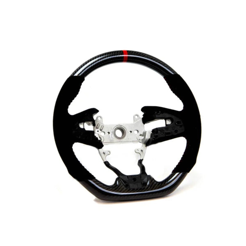 PRL Motorsports Steering Wheel - Carbon & Suede w/ Red Stitching - Honda Civic (2016-2021)