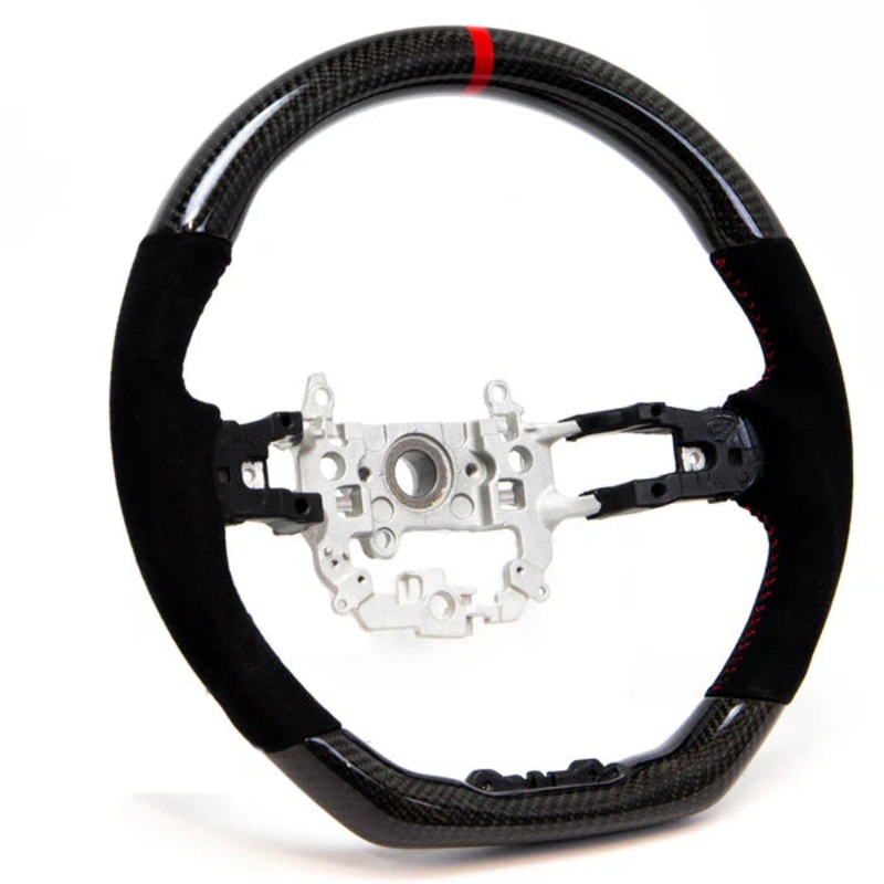 PRL Motorsports Steering Wheel - Carbon & Suede w/ Red Stitching - Honda Civic (2022+)
