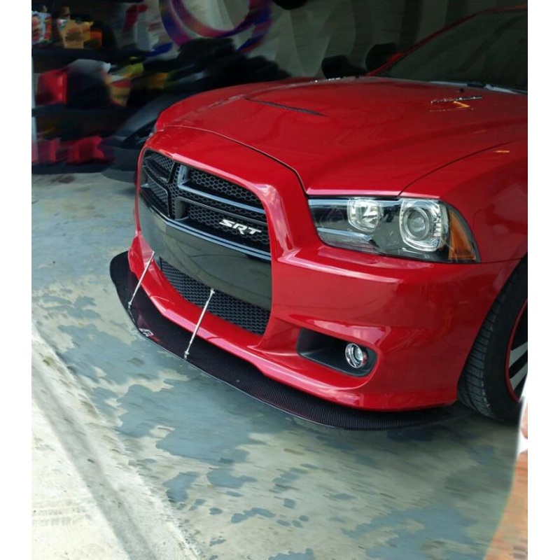 APR Performance Carbon Fiber Front Wind Splitter w/ Rods - Dodge Charger SRT-8 (2011-2014)