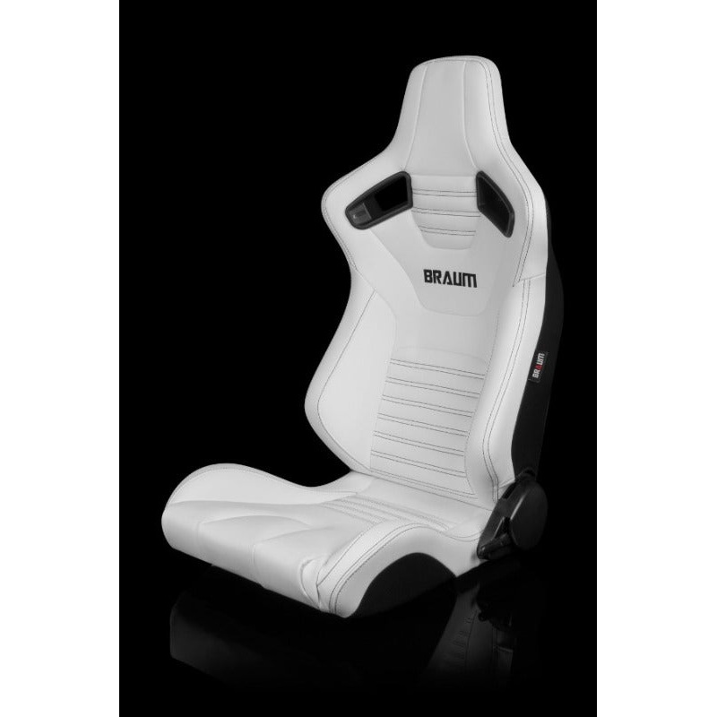 Braum Racing Elite-X Series Sport Reclinable Seats - Pair - White Leatherette