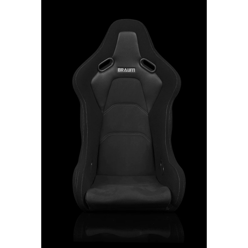 Braum Racing FALCON-S Series Fixed Back Bucket Composite Seat - Pair - Black Cloth / Grey Stitching