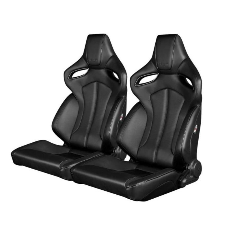 Braum Racing Orue Series Recline-able Racing Seat - Black Leather - PAIR