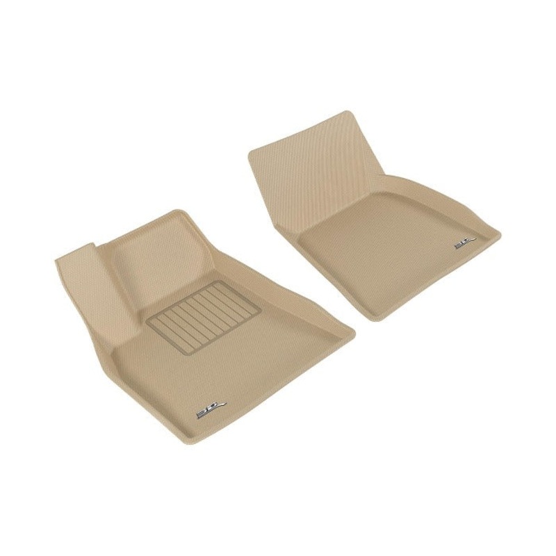 3D Maxpider Kagu Front Floor Mats - Tan - Tesla Model S (2012-2014)