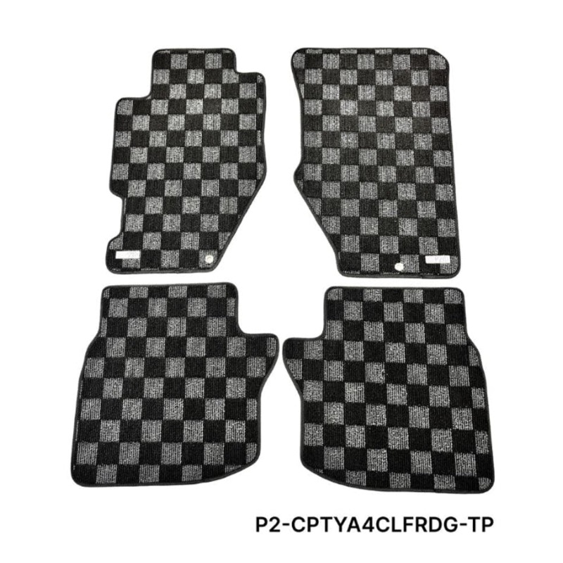 Phase 2 Motortrend (P2M) Checkered Carpet Race Floor Mats - Acura CL Coupe [YA4] (2000-2003)