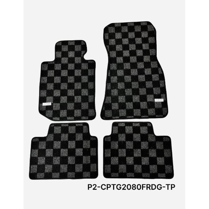 Phase 2 Motortrend (P2M) Checkered Carpet Race Floor Mats - BMW 3-Series Sedan G20 & M3 G80 (2019+)