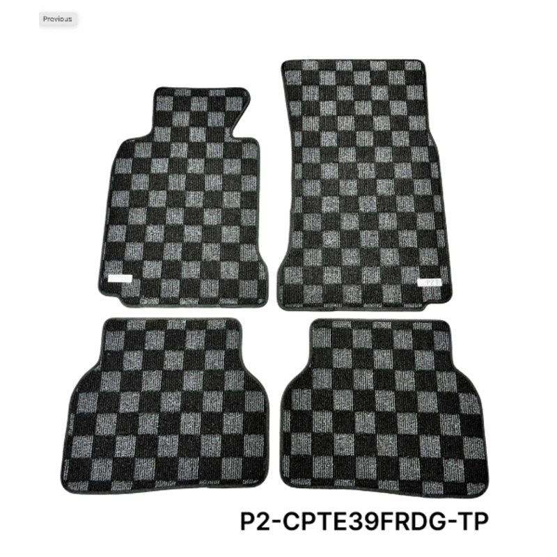 Phase 2 Motortrend (P2M) Checkered Carpet Race Floor Mats - BMW 5-Series Sedan E39 & M5 (1995-2004)