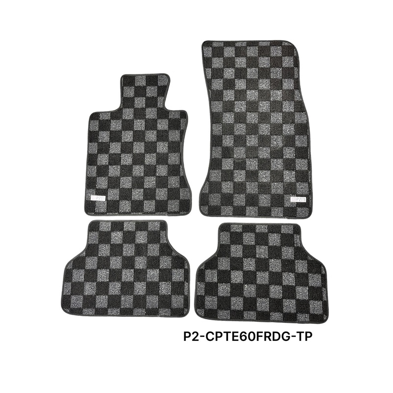 Phase 2 Motortrend (P2M) Checkered Carpet Race Floor Mats - BMW E60 5-Series Sedan (2003-2010)