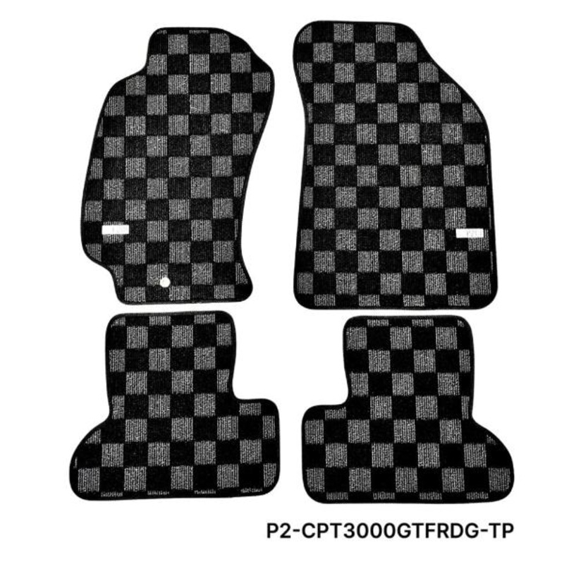 Phase 2 Motortrend (P2M) Checkered Carpet Race Floor Mats - Dodge Stealth (1990-1995)