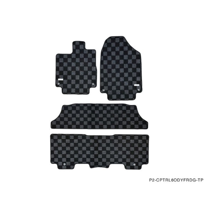 Phase 2 Motortrend (P2M) Checkered Carpet Race Floor Mats Front & Rear - Honda Odyssey RL6 (2018+)