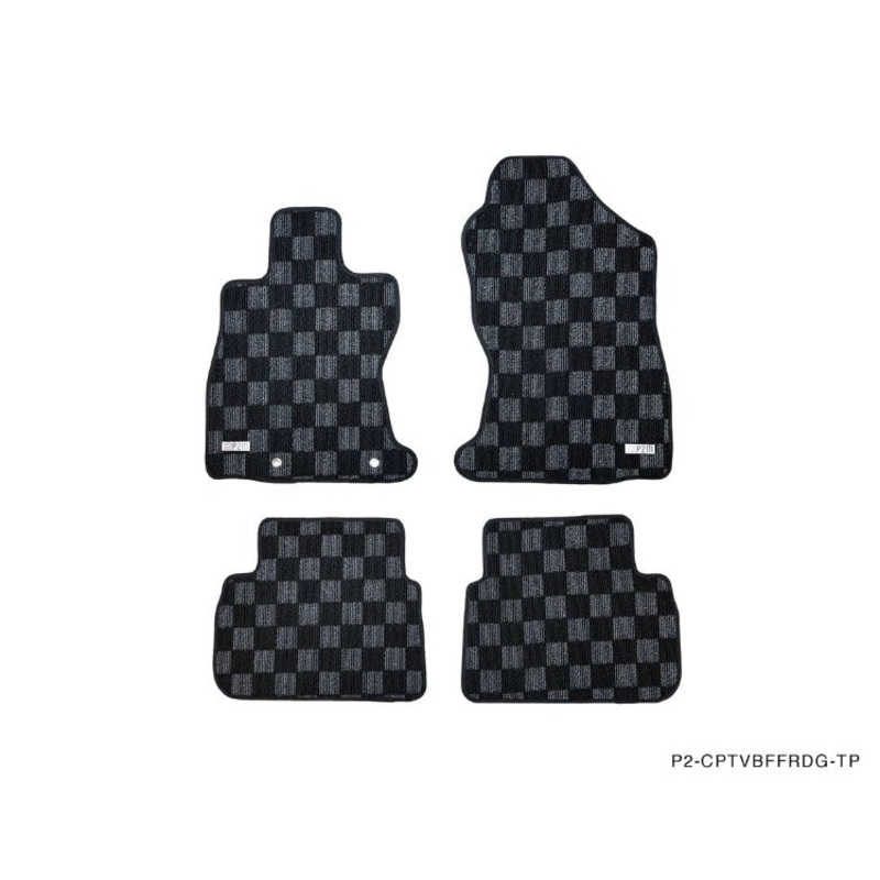 Phase 2 Motortrend (P2M) Checkered Carpet Race Floor Mats Front & Rear - Subaru WRX (VBF) 2022+