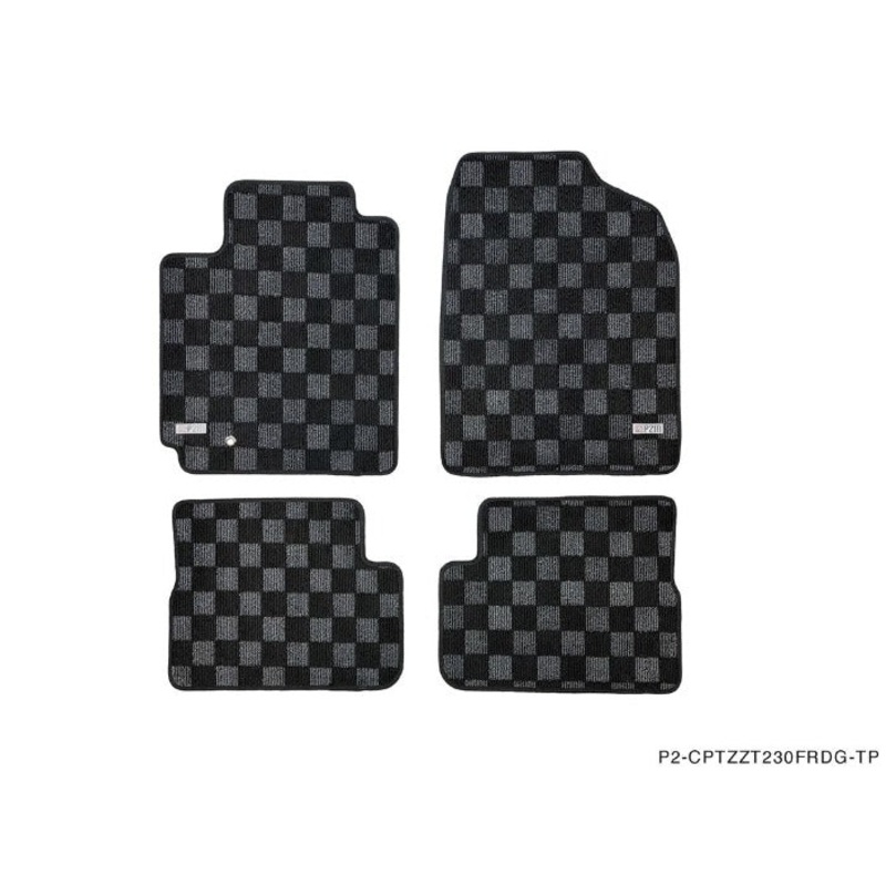 Phase 2 Motortrend (P2M) Checkered Carpet Race Floor Mats Front & Rear - Toyota Celica ZZT230 (1999-2006)