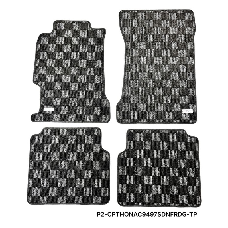 Phase 2 Motortrend (P2M) Checkered Carpet Race Floor Mats - Honda Accord Coupe & Sedan (1994-1997)
