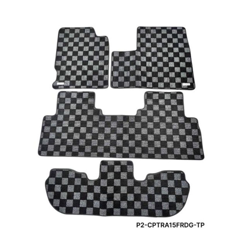 Phase 2 Motortrend (P2M) Checkered Carpet Race Floor Mats - Honda Odyssey RA1-RA5 (1995-1998)
