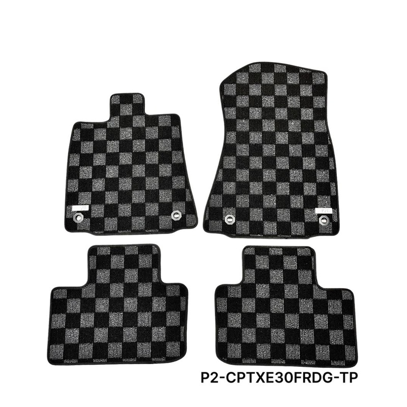 Phase 2 Motortrend (P2M) Checkered Carpet Race Floor Mats - Lexus IS200T IS250 IS300 IS350 (2014-2020)