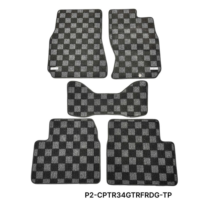 Phase 2 Motortrend (P2M) Checkered Carpet Race Floor Mats - Nissan Skyline R34 GT-R