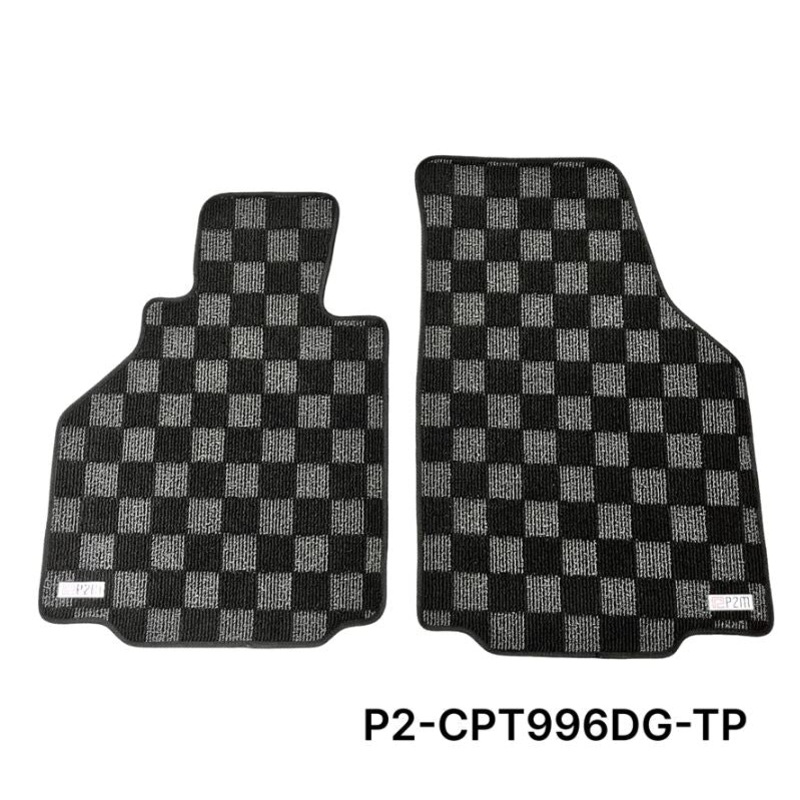 Phase 2 Motortrend (P2M) Checkered Carpet Race Floor Mats - Porsche 911 [996] (1997-2006)