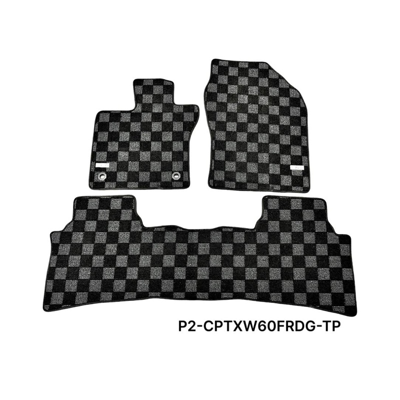 Phase 2 Motortrend (P2M) Checkered Carpet Race Floor Mats - Toyota Prius (XW60) (2023+)