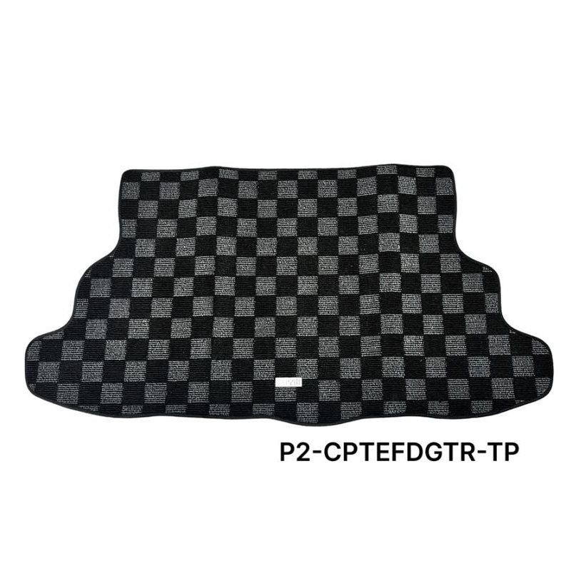 Phase 2 Motortrend (P2M) Checkered Carpet Race Trunk Mat - Honda Civic EF Hatchback (1988-1991)