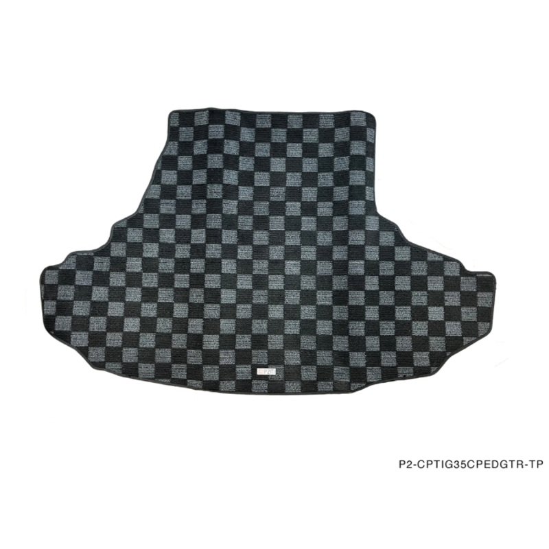 Phase 2 Motortrend (P2M) Checkered Flag Carpet Trunk Mat - Infiniti G35 V35 Sedan (2003-2006)