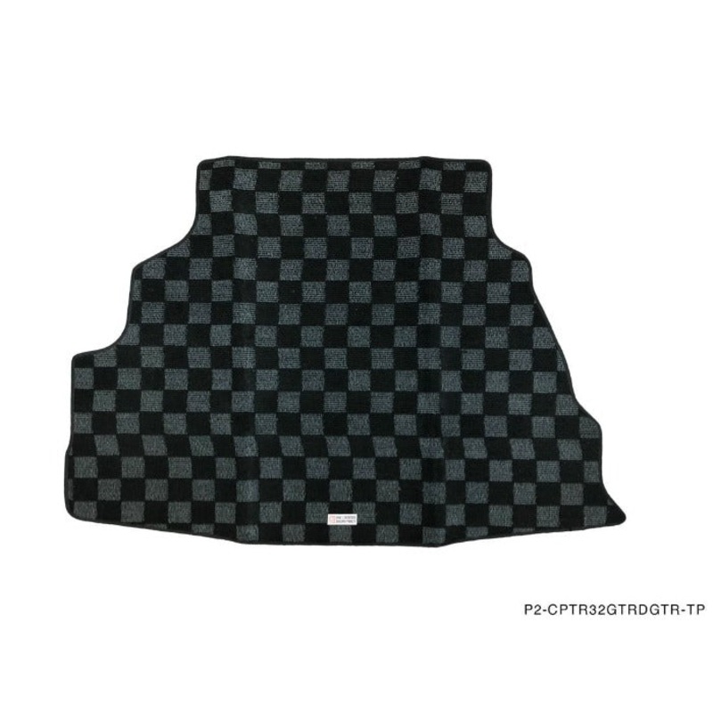 Phase 2 Motortrend (P2M) Checkered Flag Dark Grey Rear Trunk Mat - Nissan R32 Skyline GT-R