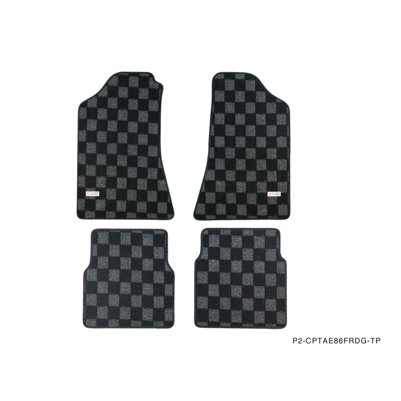 Phase 2 Motortrend (P2M) Checkered Flag Race Carpet Floor Mats Front & Rear - Toyota Corolla AE86 (1984-1987)