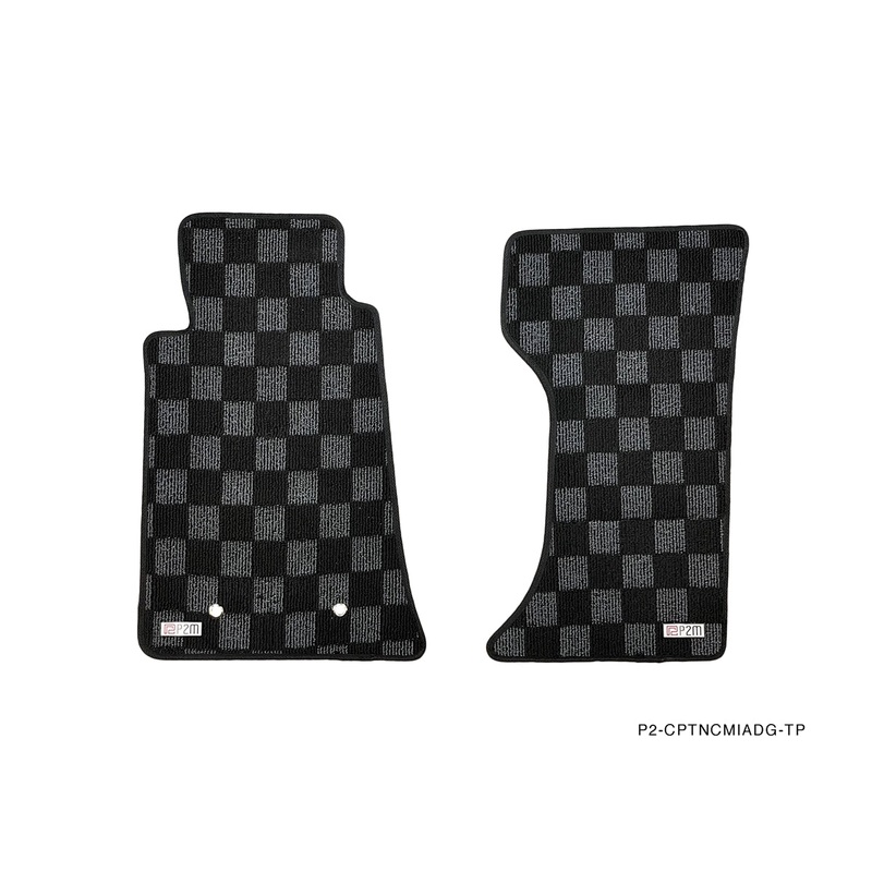 Phase 2 Motortrend (P2M) Checkered Flag Race Carpet Floor Mats - Mazda Miata NC (2006-2015)