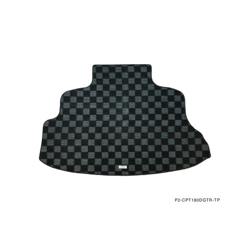 Phase 2 Motortrend (P2M) Checkered Flag Race Rear Carpet Trunk Mat - Nissan 180sx 240sx S13 Hatchback (1989-1994)