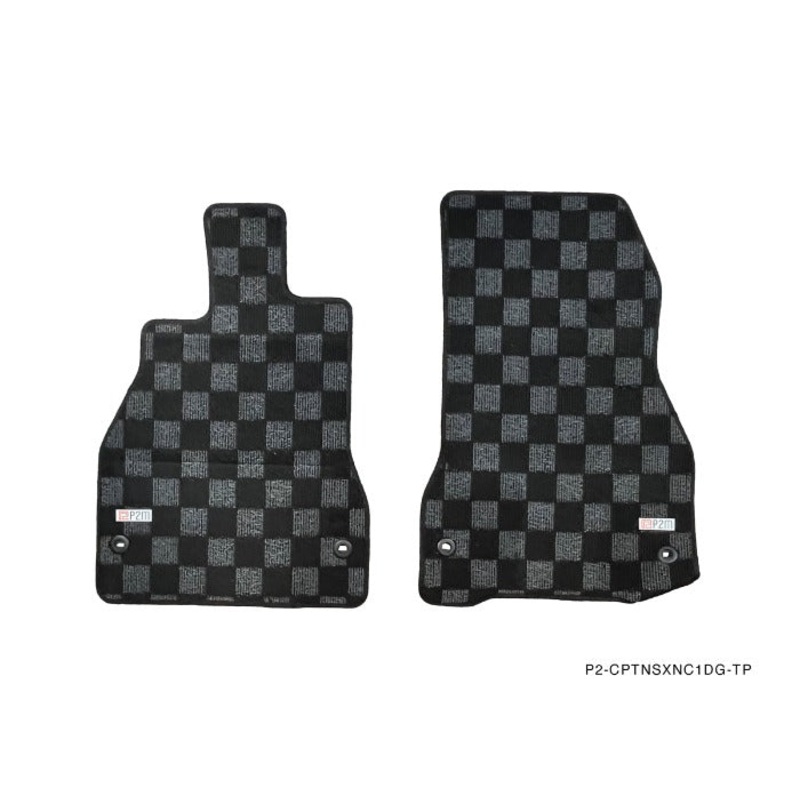 Phase 2 Motortrend (P2M) Front Checkered Carpet Floor Mats - Acura NSX NC1 (2016-2022)