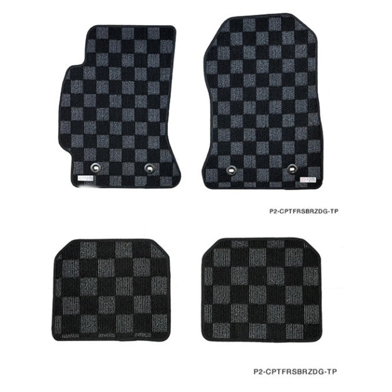 Phase 2 Motortrend (P2M) Front & Rear Carpet Floor Mats - Scion FR-S (2013-2016) / Subaru BRZ (2013-2021) / Toyota GT86 (2016-2021)
